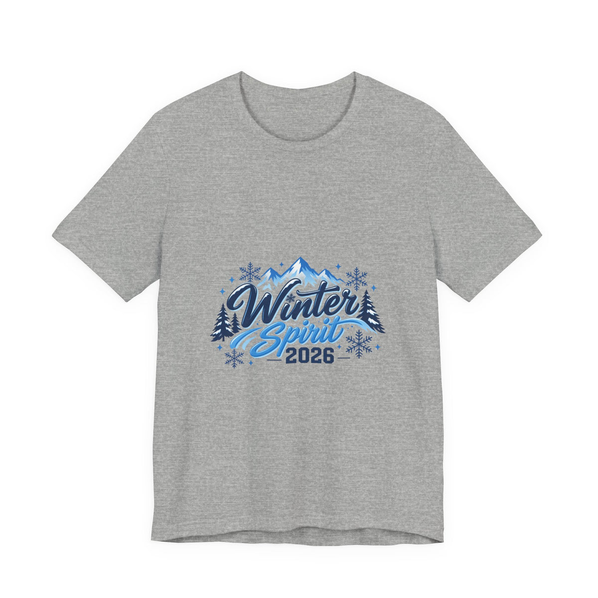 Winter Spirit 2026 T-Shirt — Mountain Snowflakes Holiday Tee