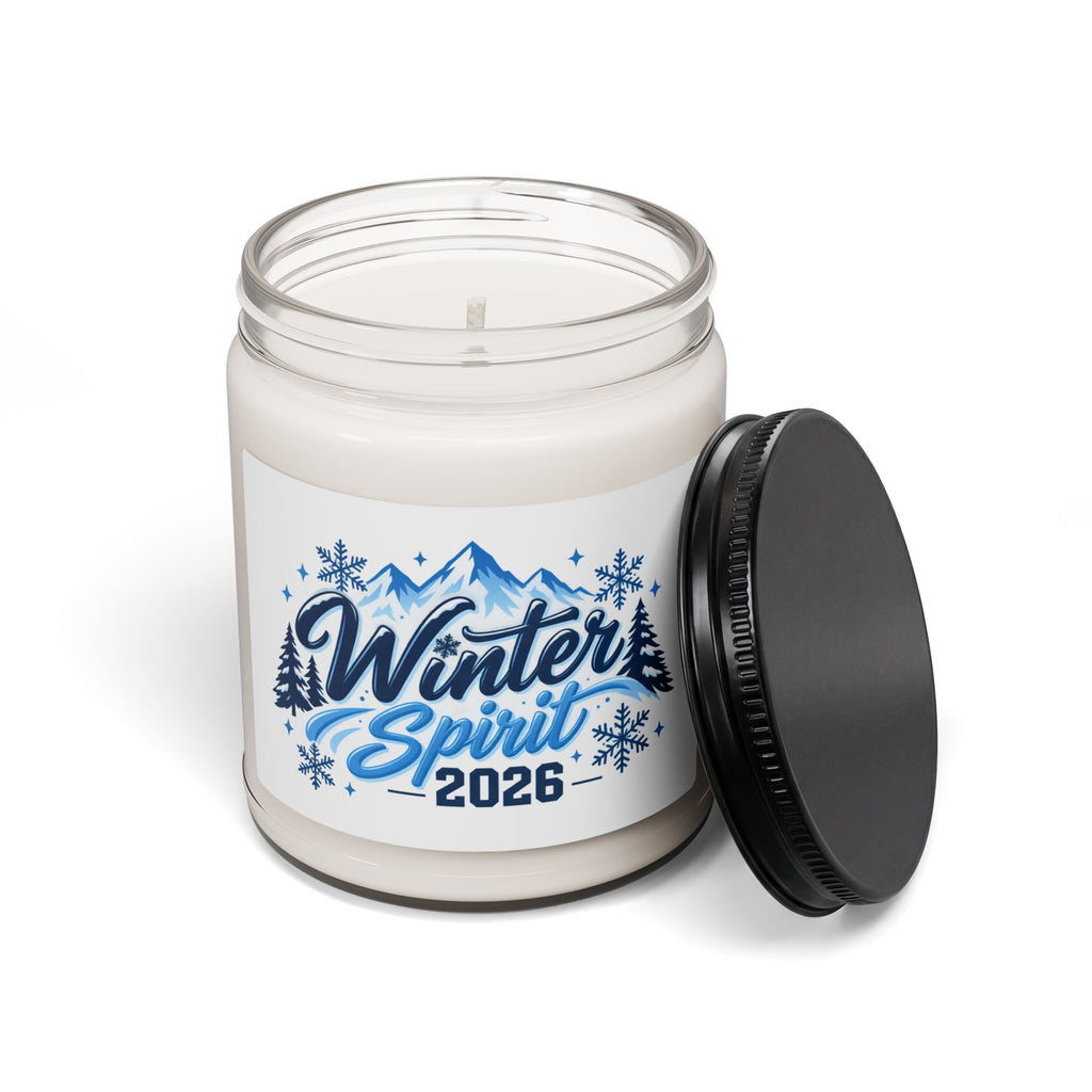 Winter Spirit 2026 Scented Soy Candle – 9oz Holiday Pine & Fresh Snow Jar