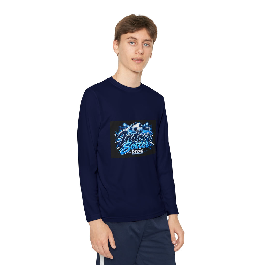 Indoor Soccer 2026 Youth Long Sleeve Tee — Youth Soccer Team Shirt