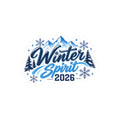 Winter Spirit 2026 Kiss-Cut Sticker — Snowy Mountain Laptop Decal