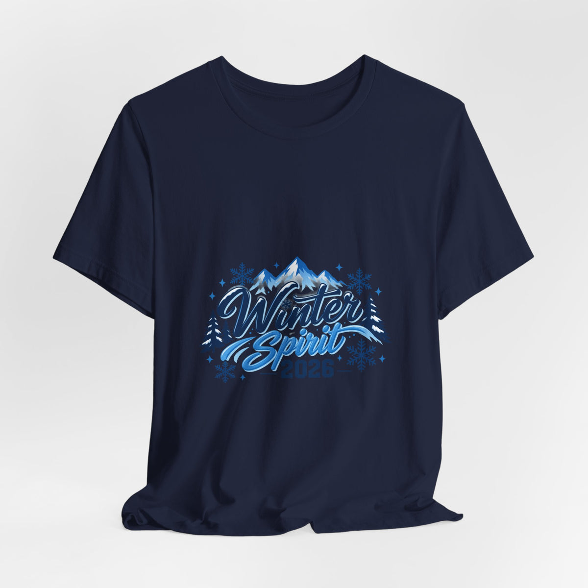 Winter Spirit 2026 T-Shirt — Mountain Snowflakes Holiday Tee