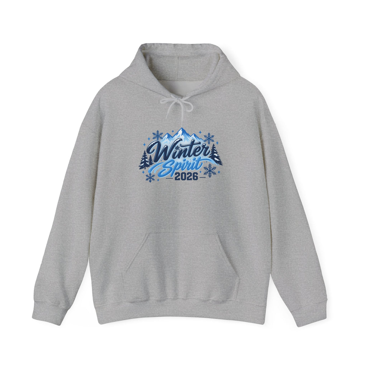 Winter Spirit 2026 Hoodie - Mountain Snowflake Holiday Pullover