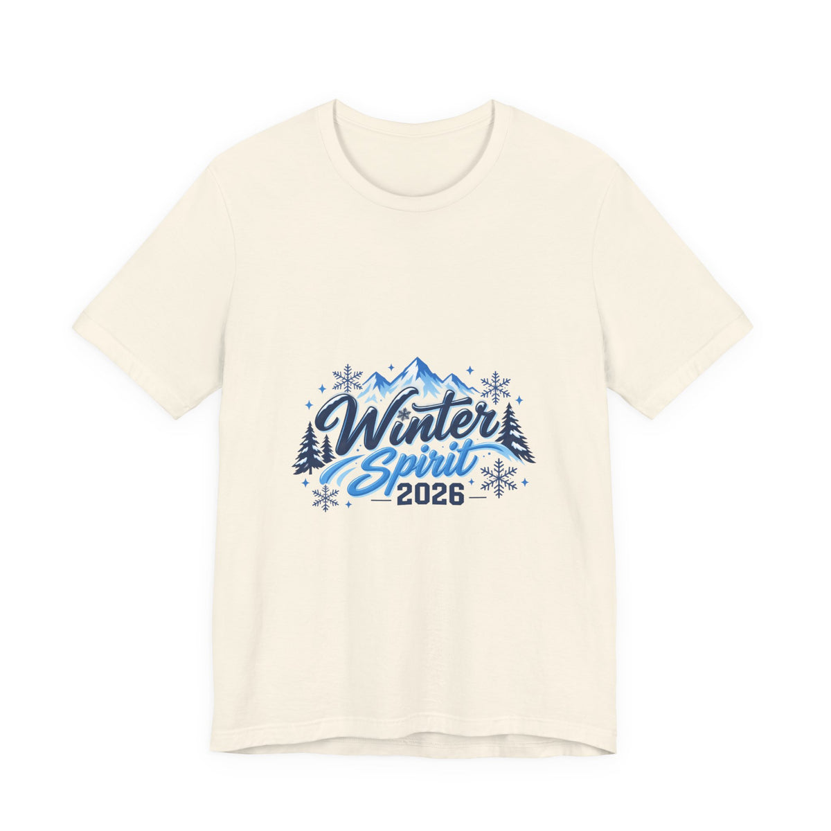 Winter Spirit 2026 T-Shirt — Mountain Snowflakes Holiday Tee