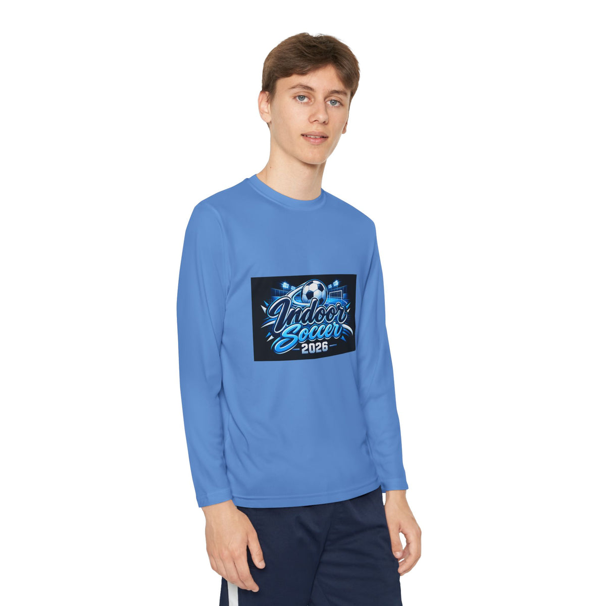 Indoor Soccer 2026 Youth Long Sleeve Tee — Youth Soccer Team Shirt