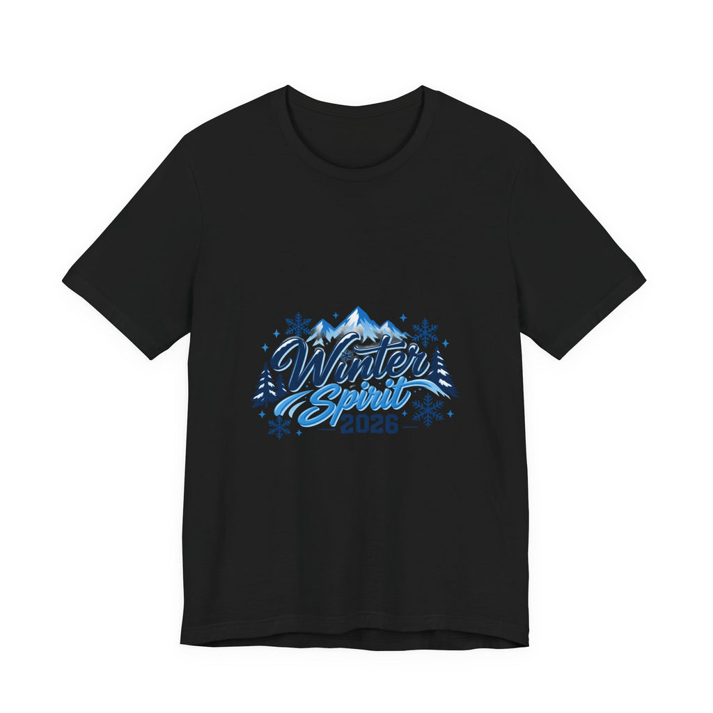 Winter Spirit 2026 T-Shirt — Mountain Snowflakes Holiday Tee