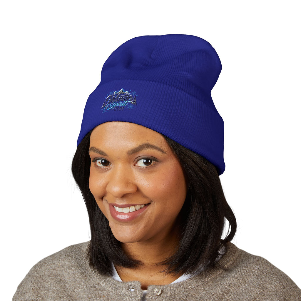 Embroidered 'Winter Camper 2026' Cuffed Beanie – Cozy Outdoor Skiing & Camping Hat