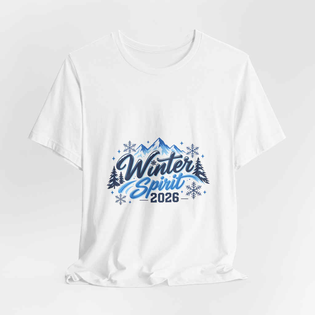 Winter Spirit 2026 T-Shirt — Mountain Snowflakes Holiday Tee