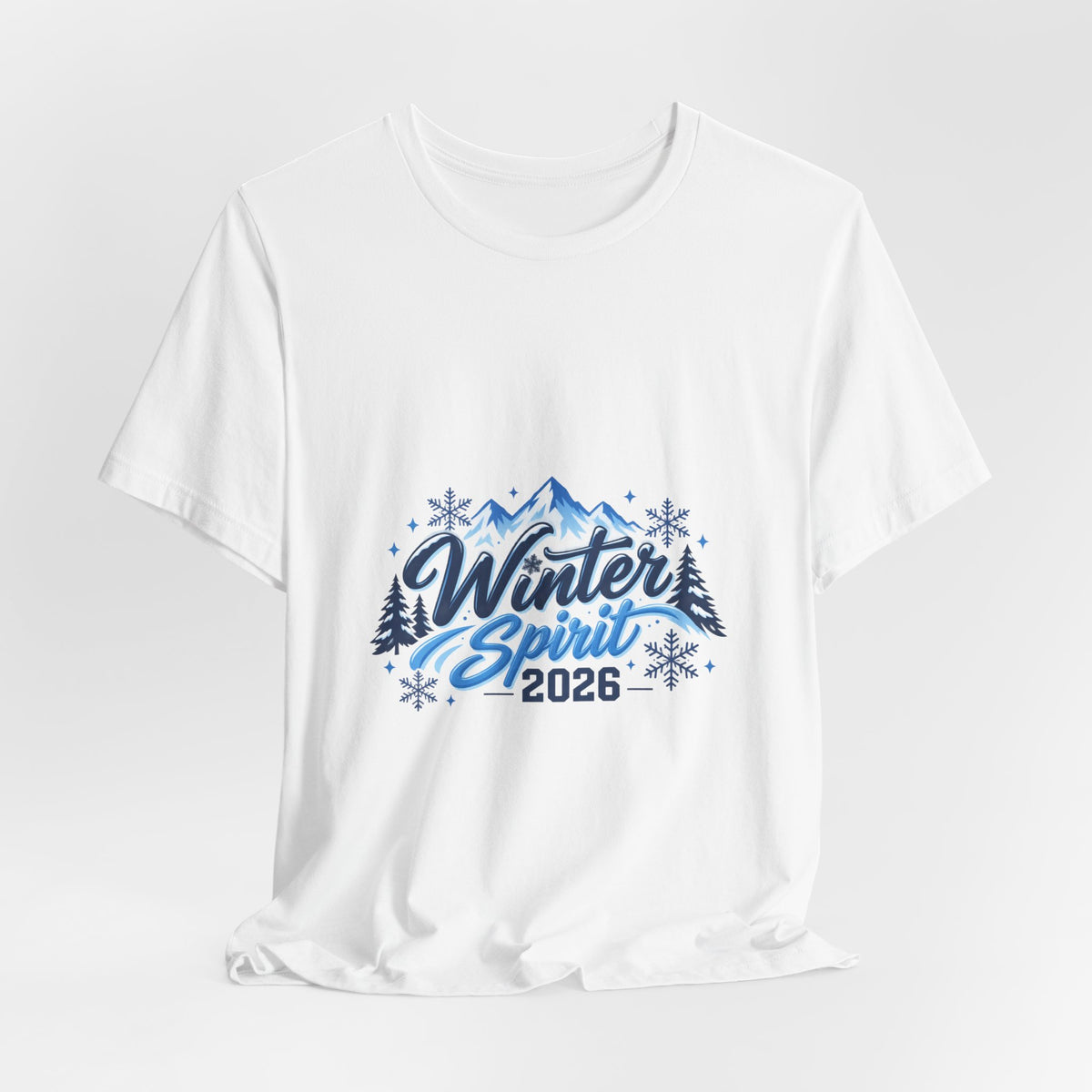 Winter Spirit 2026 T-Shirt — Mountain Snowflakes Holiday Tee