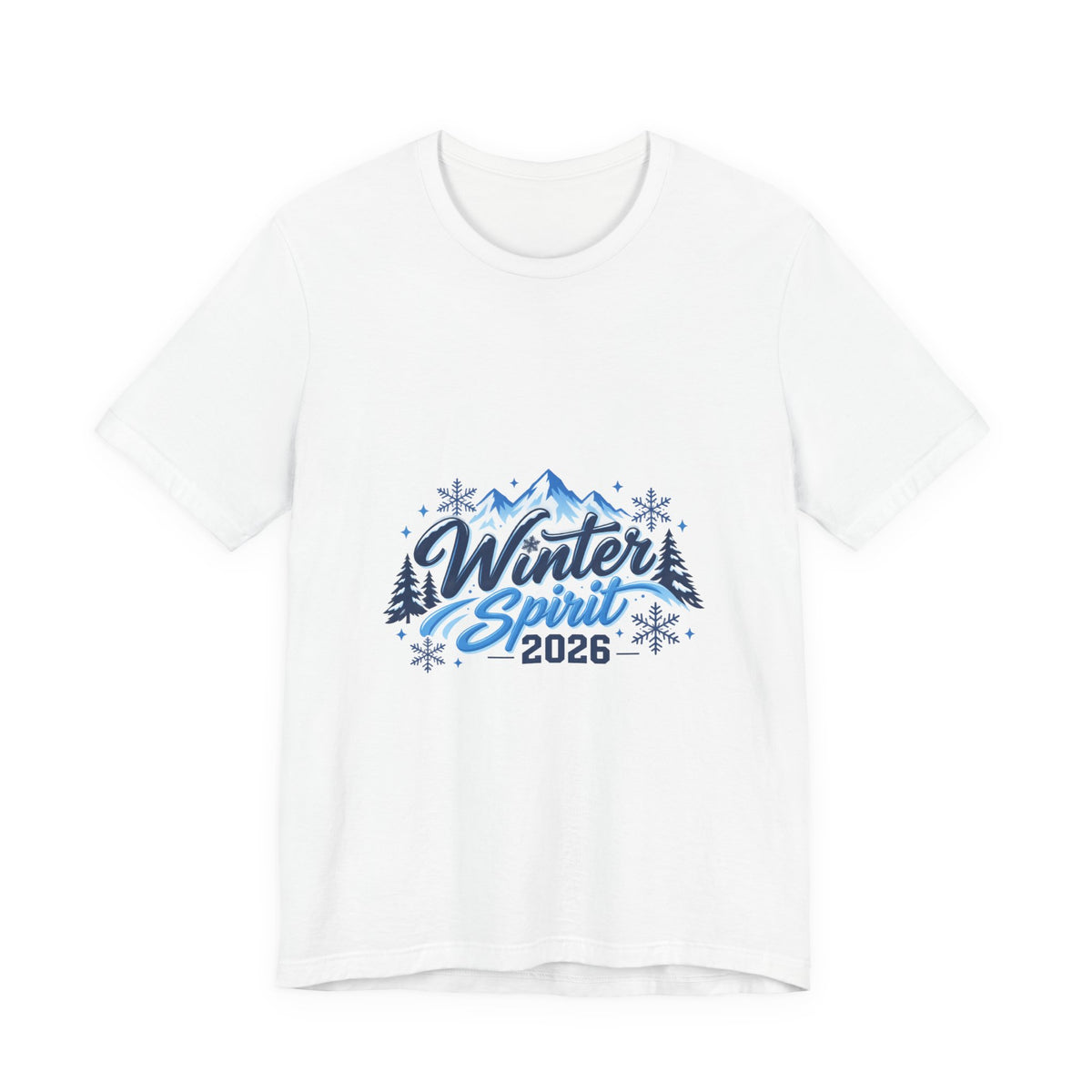Winter Spirit 2026 T-Shirt — Mountain Snowflakes Holiday Tee