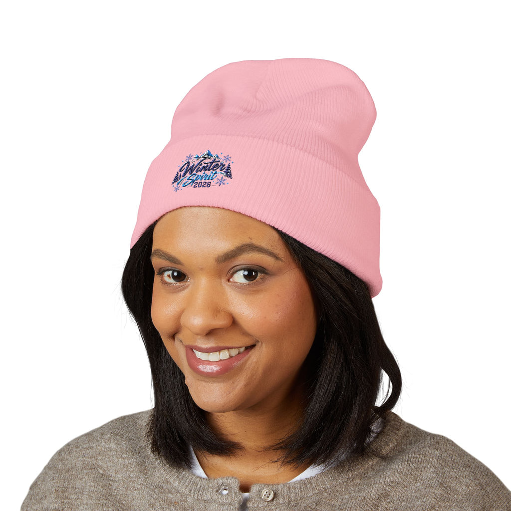 Embroidered 'Winter Camper 2026' Cuffed Beanie – Cozy Outdoor Skiing & Camping Hat