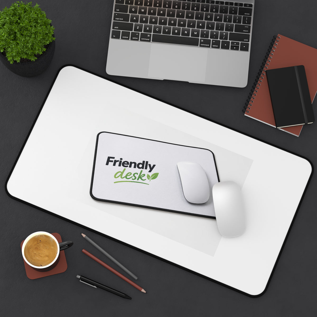 Desk Mat — Friendly Desk Logo Mouse Pad for Office & Home