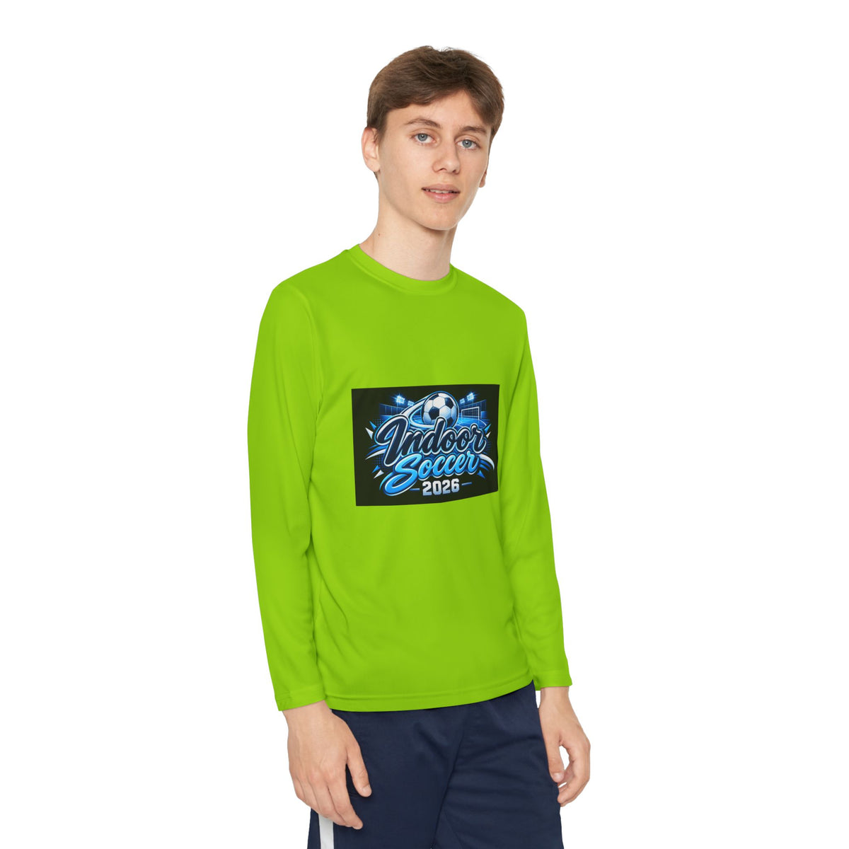 Indoor Soccer 2026 Youth Long Sleeve Tee — Youth Soccer Team Shirt