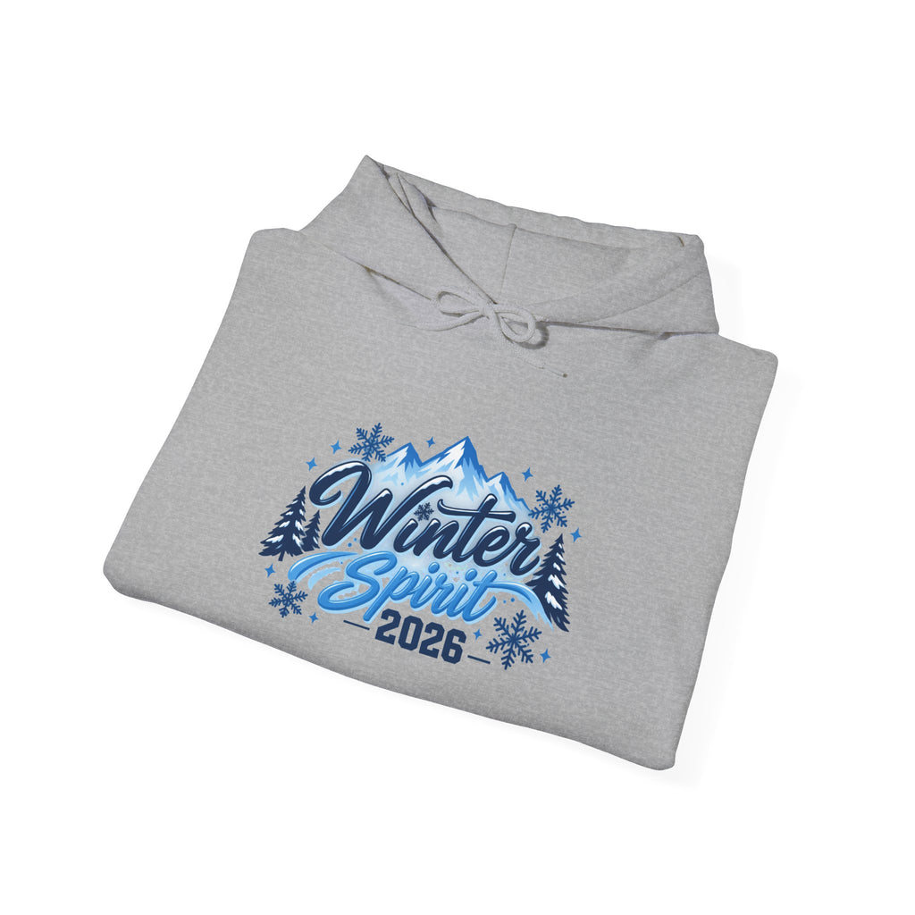 Winter Spirit 2026 Hoodie - Mountain Snowflake Holiday Pullover