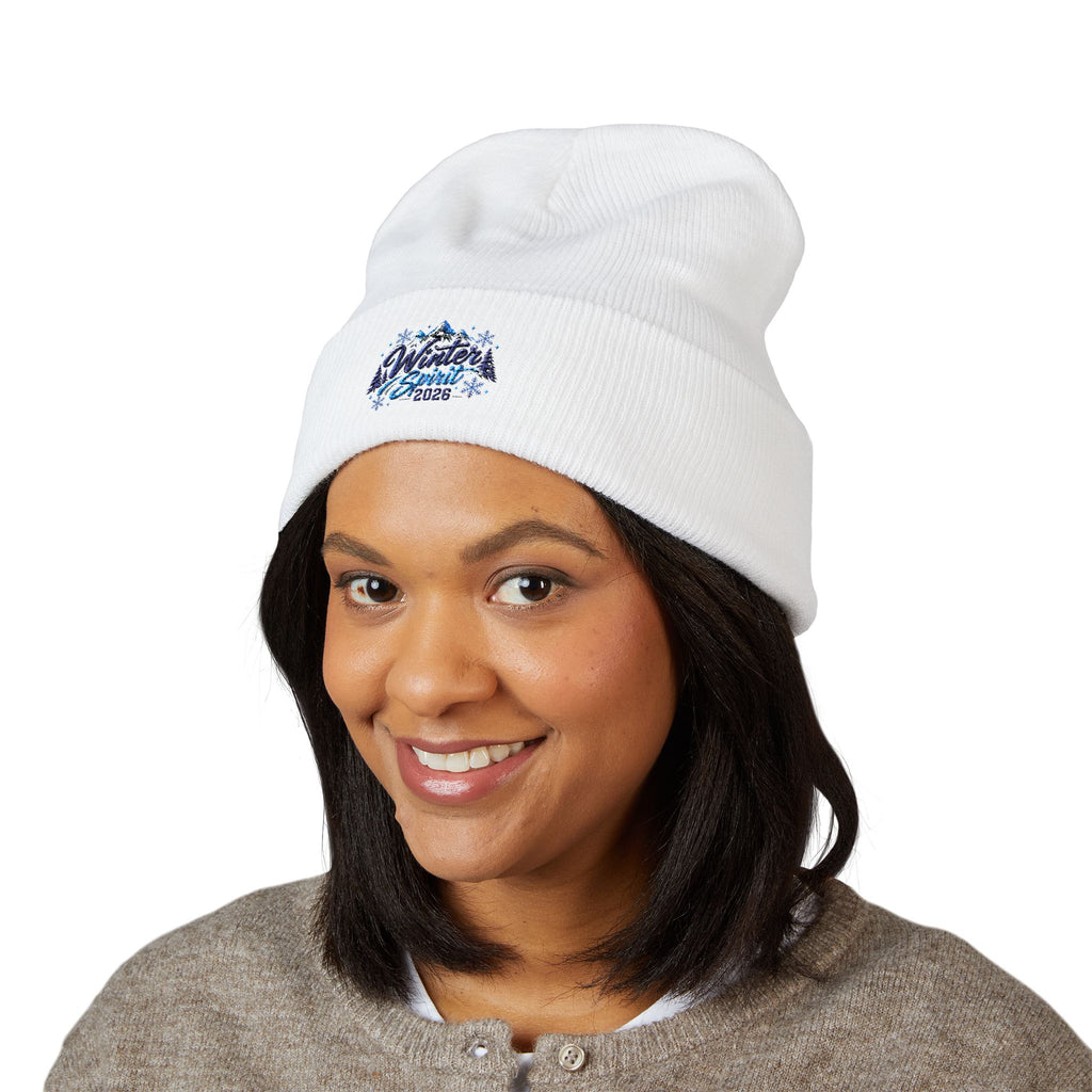 Embroidered 'Winter Camper 2026' Cuffed Beanie – Cozy Outdoor Skiing & Camping Hat