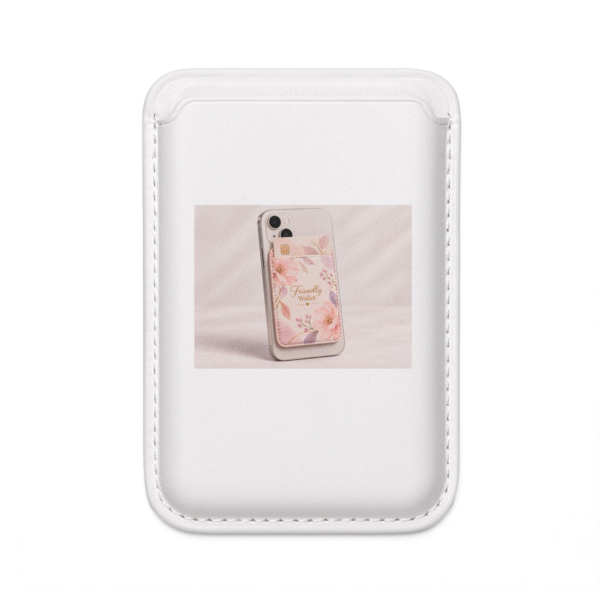 Floral 'Be Kind' Vegan MagSafe Wallet — Adhesive Card Holder for iPhone