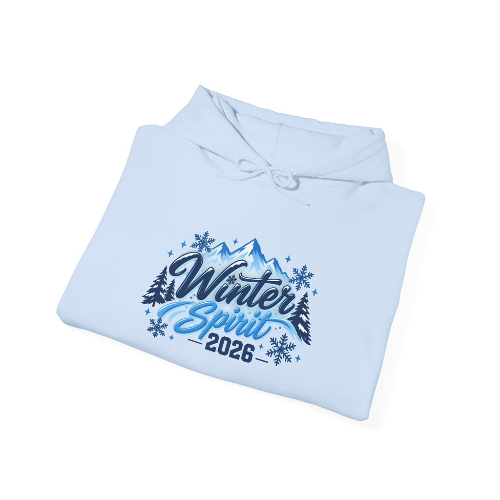Winter Spirit 2026 Hoodie - Mountain Snowflake Holiday Pullover