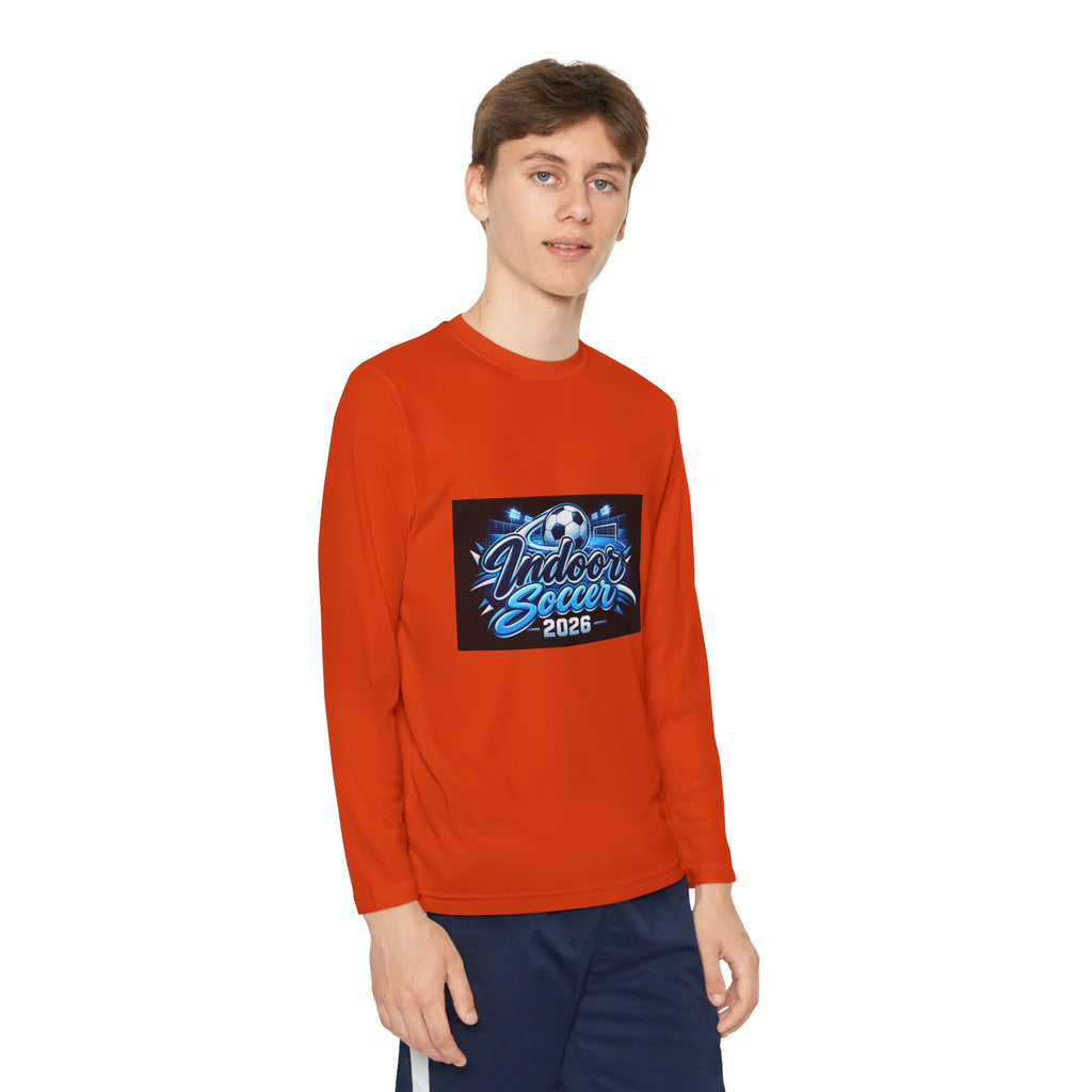Indoor Soccer 2026 Youth Long Sleeve Tee — Youth Soccer Team Shirt