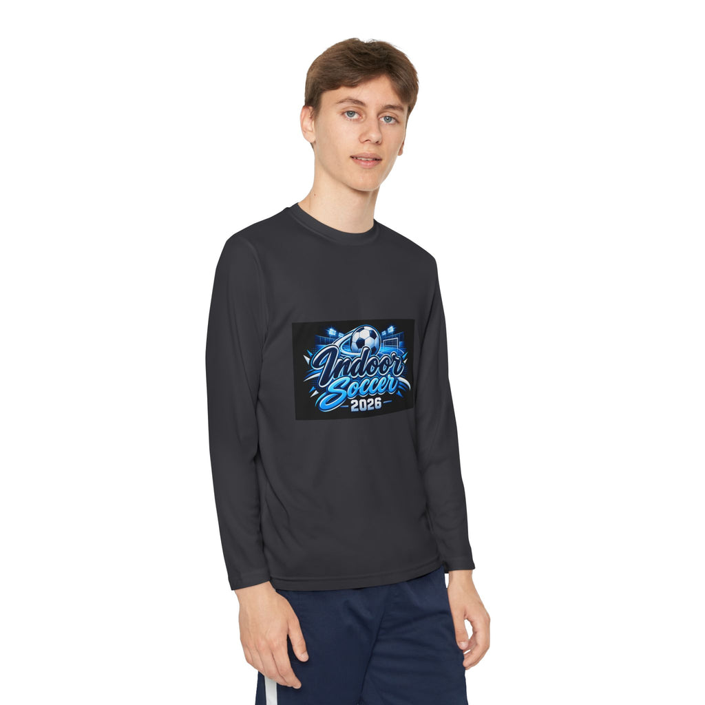 Indoor Soccer 2026 Youth Long Sleeve Tee — Youth Soccer Team Shirt