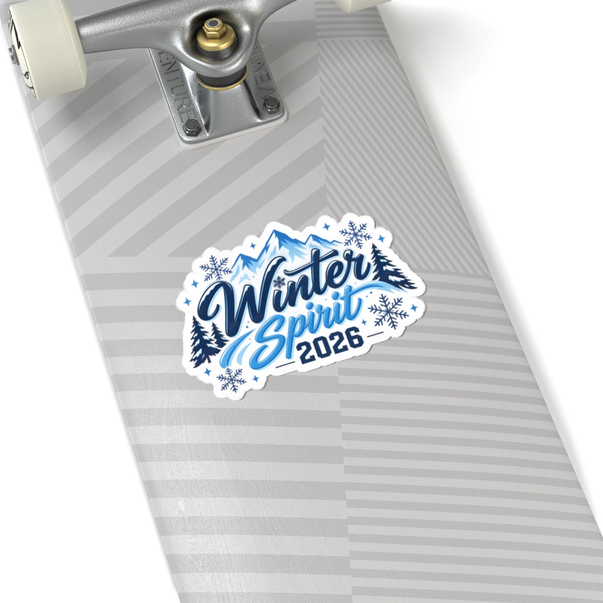 Winter Spirit 2026 Kiss-Cut Sticker — Snowy Mountain Laptop Decal