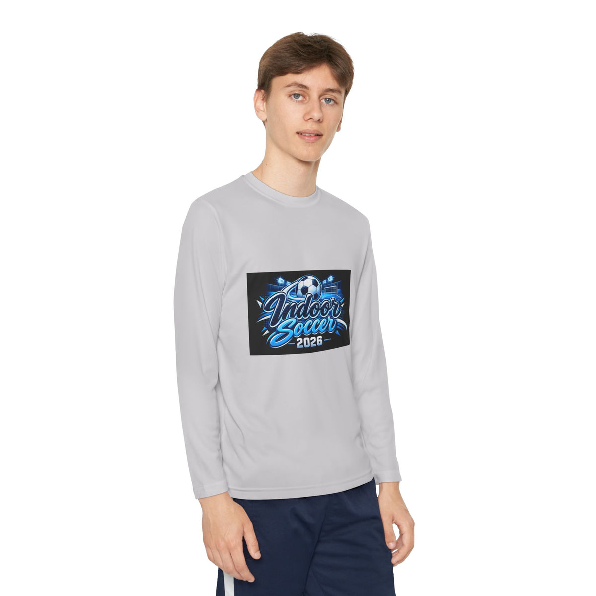 Indoor Soccer 2026 Youth Long Sleeve Tee — Youth Soccer Team Shirt