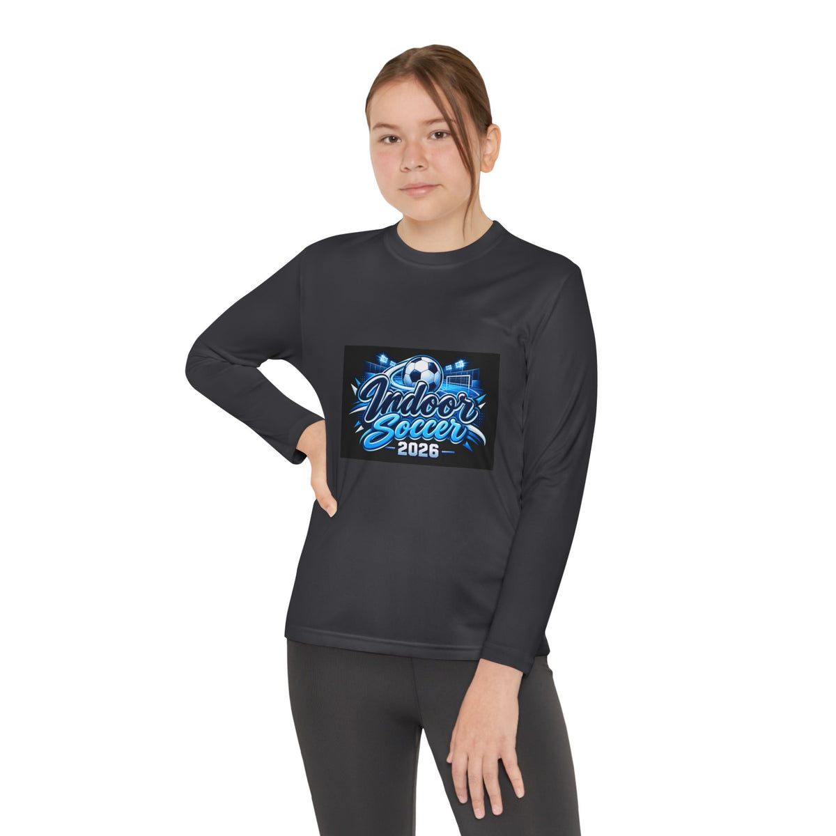 Indoor Soccer 2026 Youth Long Sleeve Tee — Youth Soccer Team Shirt
