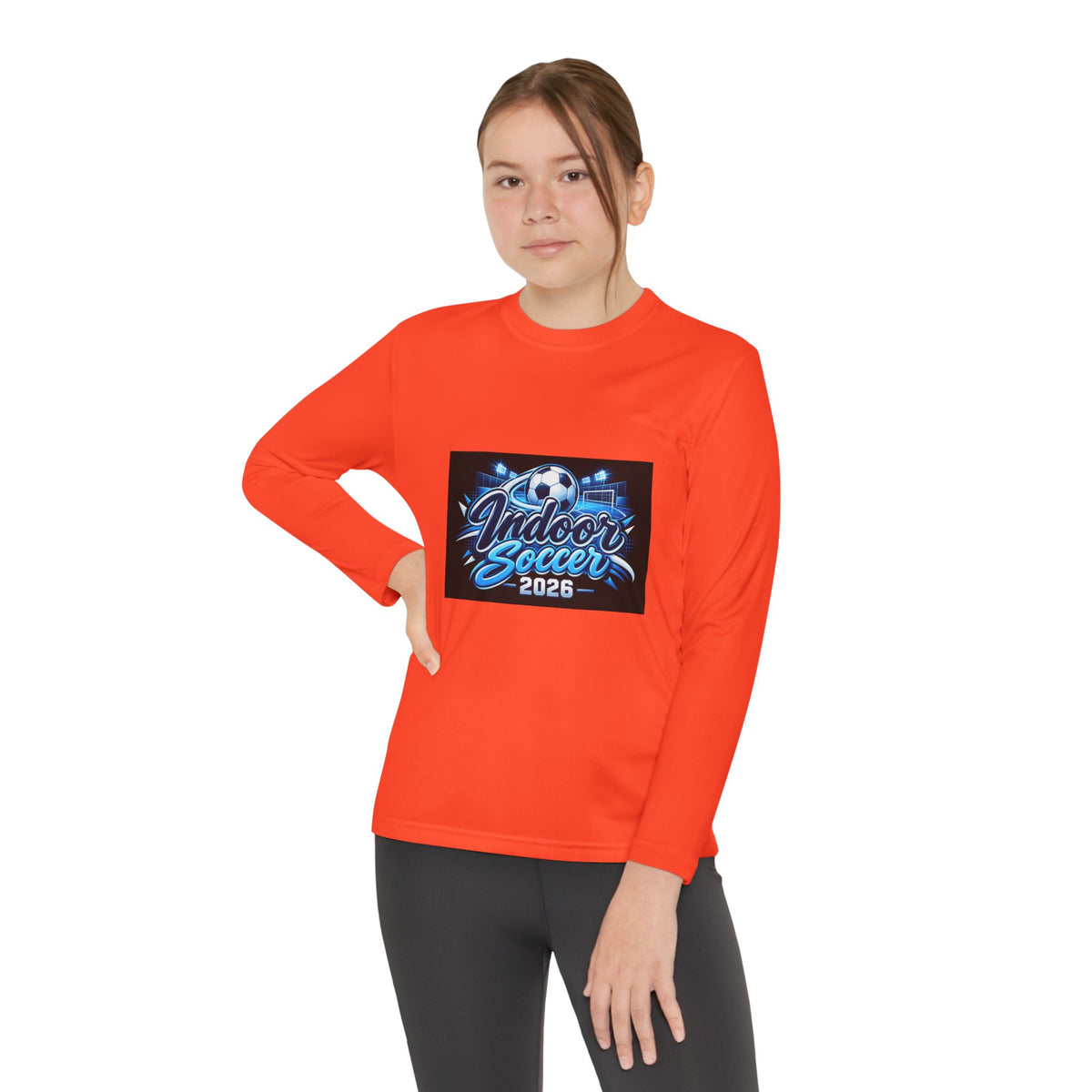 Indoor Soccer 2026 Youth Long Sleeve Tee — Youth Soccer Team Shirt