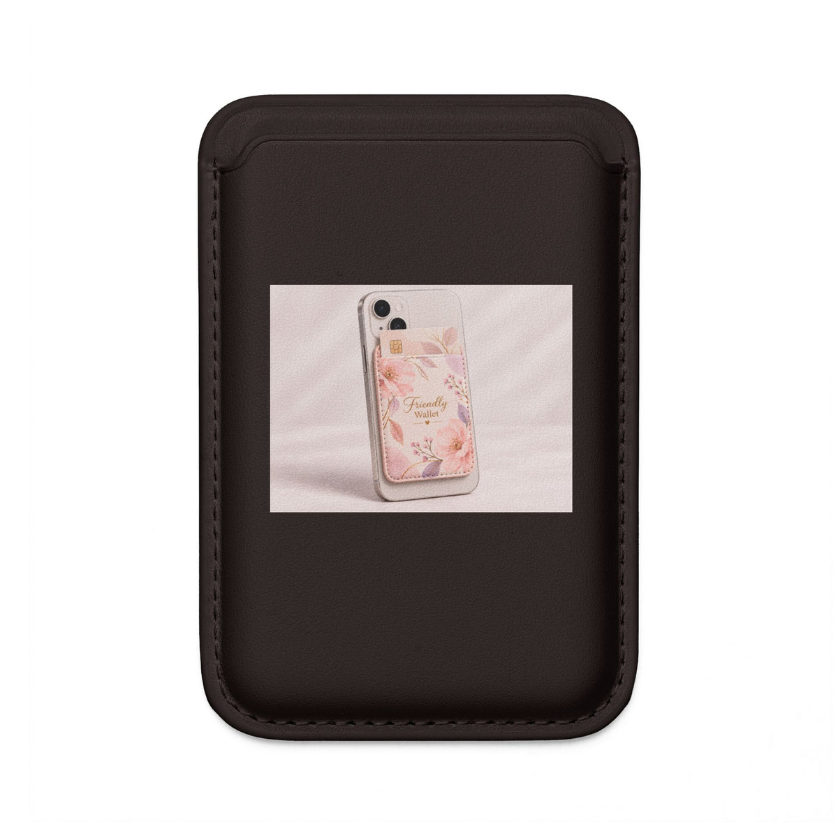 Floral 'Be Kind' Vegan MagSafe Wallet — Adhesive Card Holder for iPhone