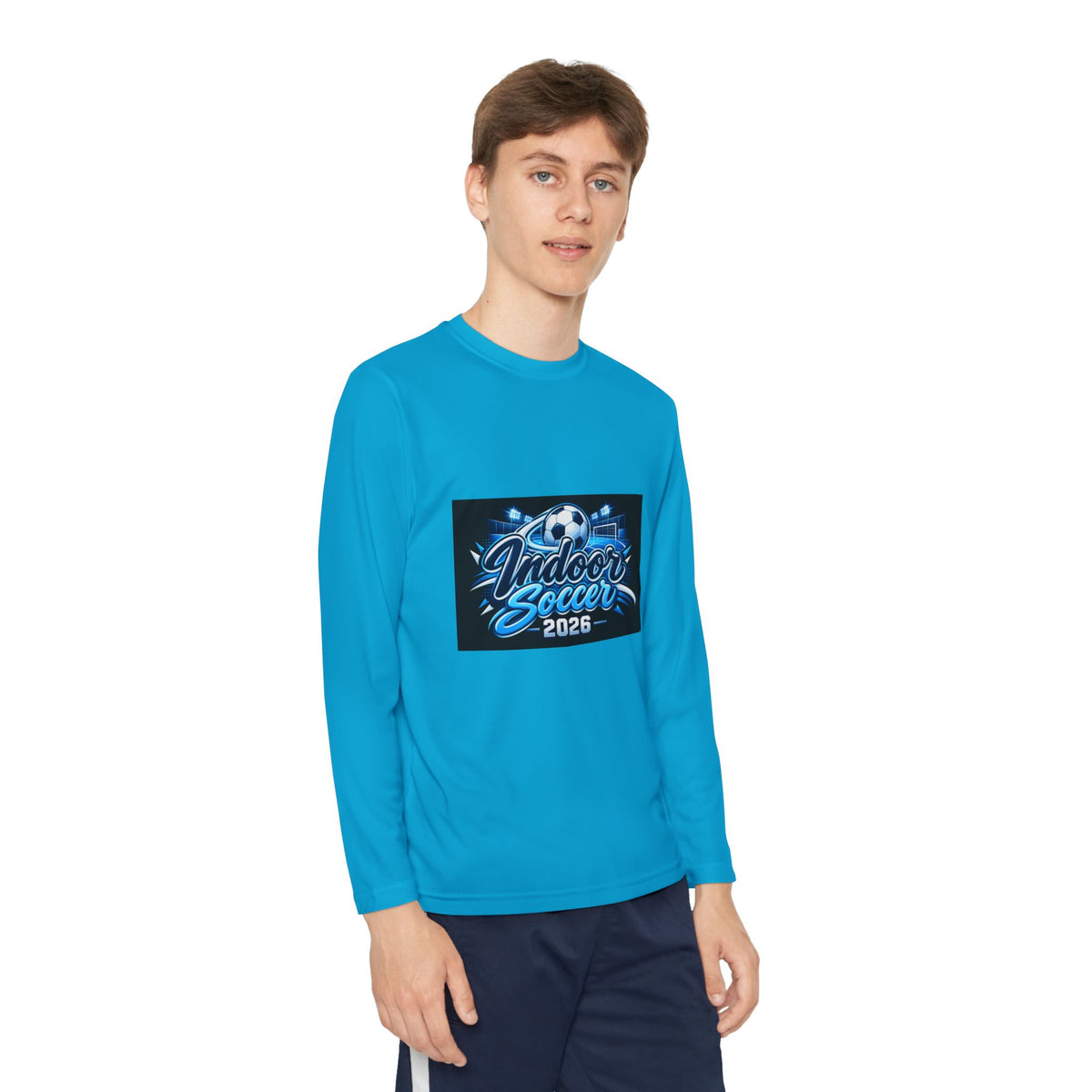 Indoor Soccer 2026 Youth Long Sleeve Tee — Youth Soccer Team Shirt