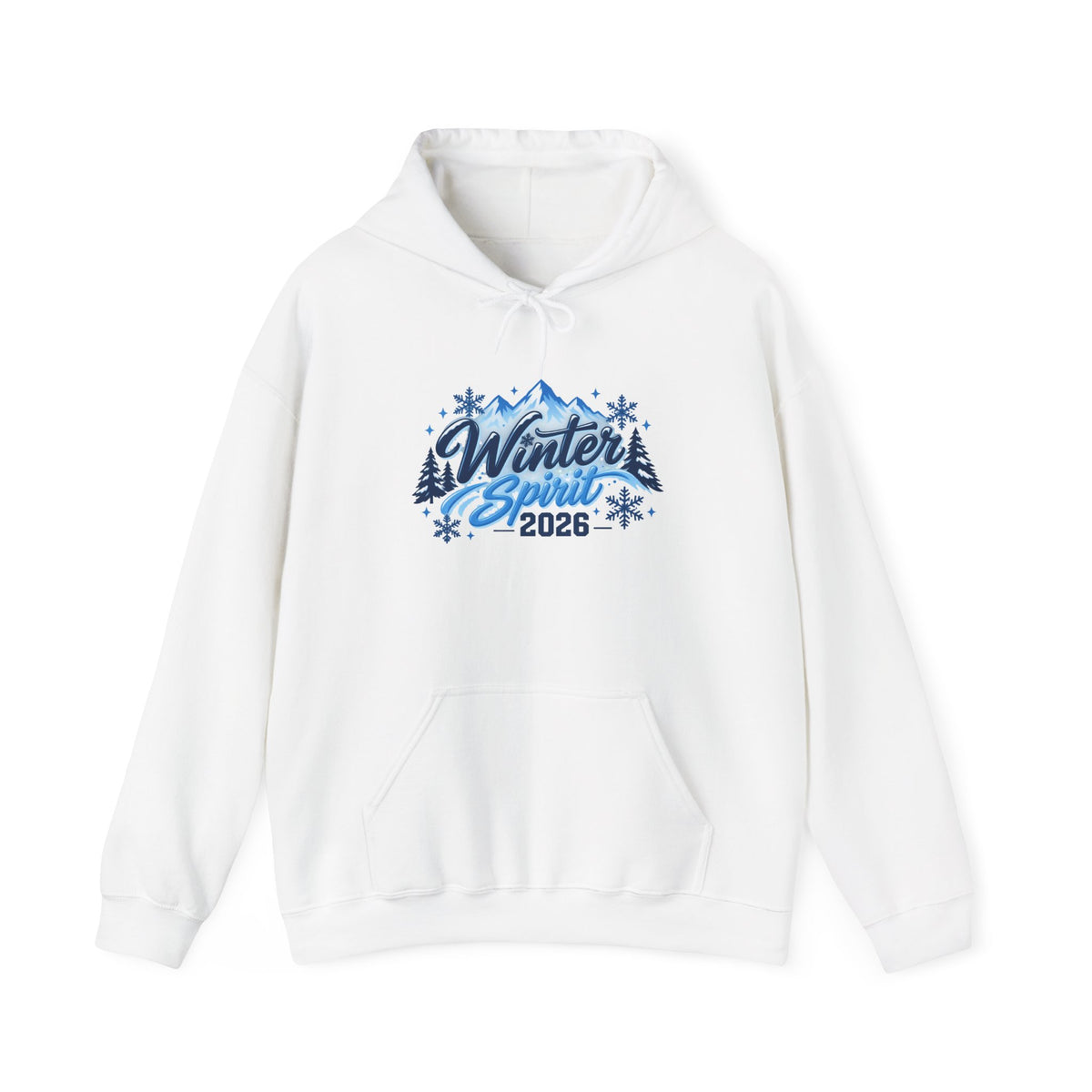 Winter Spirit 2026 Hoodie - Mountain Snowflake Holiday Pullover