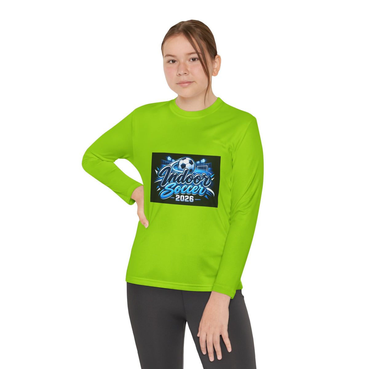 Indoor Soccer 2026 Youth Long Sleeve Tee — Youth Soccer Team Shirt