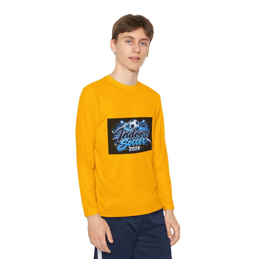 Indoor Soccer 2026 Youth Long Sleeve Tee — Youth Soccer Team Shirt
