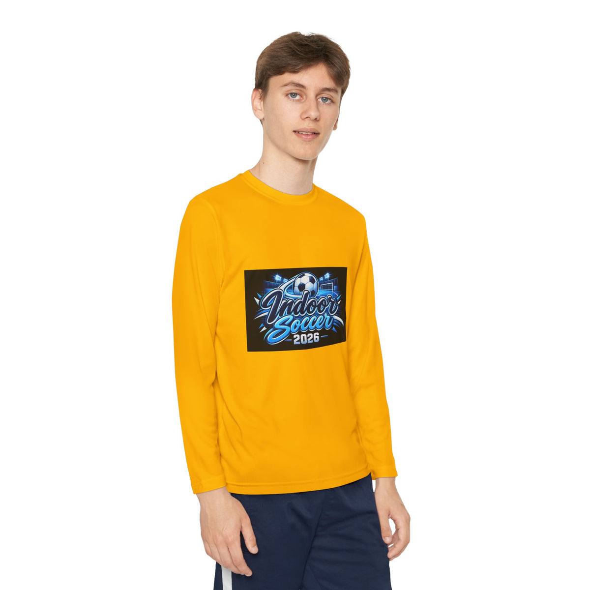 Indoor Soccer 2026 Youth Long Sleeve Tee — Youth Soccer Team Shirt