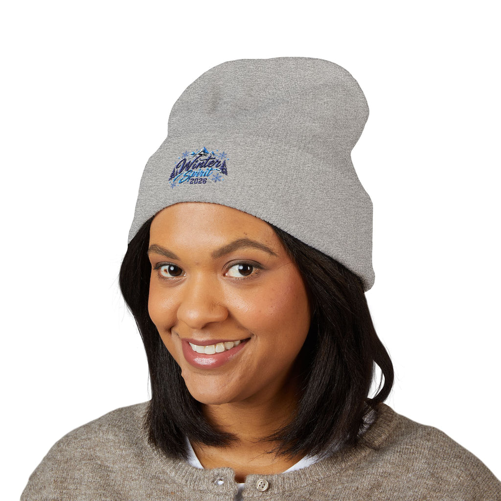 Embroidered 'Winter Camper 2026' Cuffed Beanie – Cozy Outdoor Skiing & Camping Hat