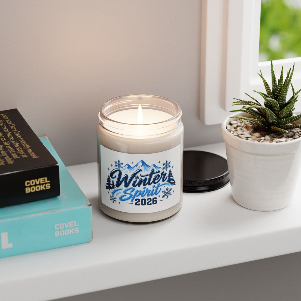 Winter Spirit 2026 Scented Soy Candle – 9oz Holiday Pine & Fresh Snow Jar
