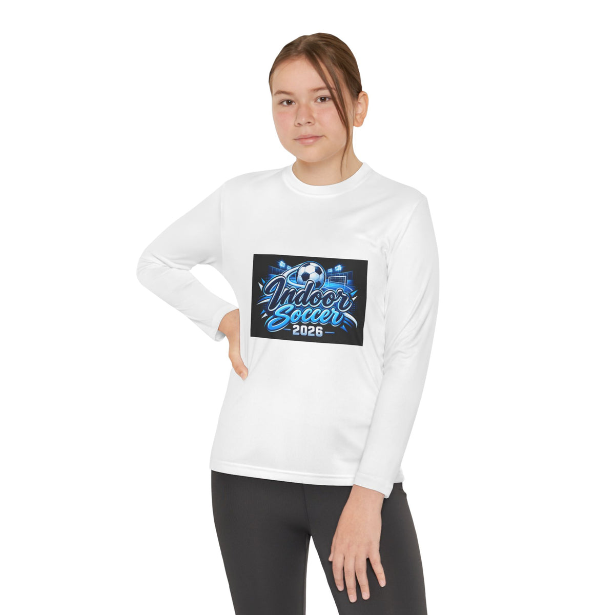 Indoor Soccer 2026 Youth Long Sleeve Tee — Youth Soccer Team Shirt
