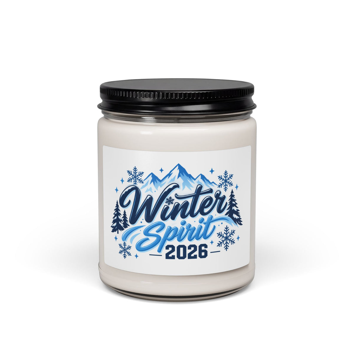Winter Spirit 2026 Scented Soy Candle – 9oz Holiday Pine & Fresh Snow Jar