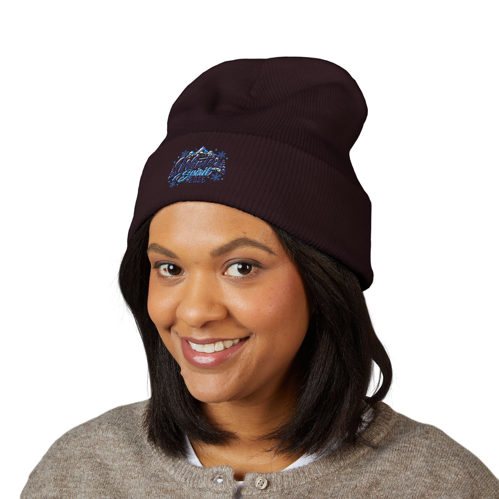 Embroidered 'Winter Camper 2026' Cuffed Beanie – Cozy Outdoor Skiing & Camping Hat