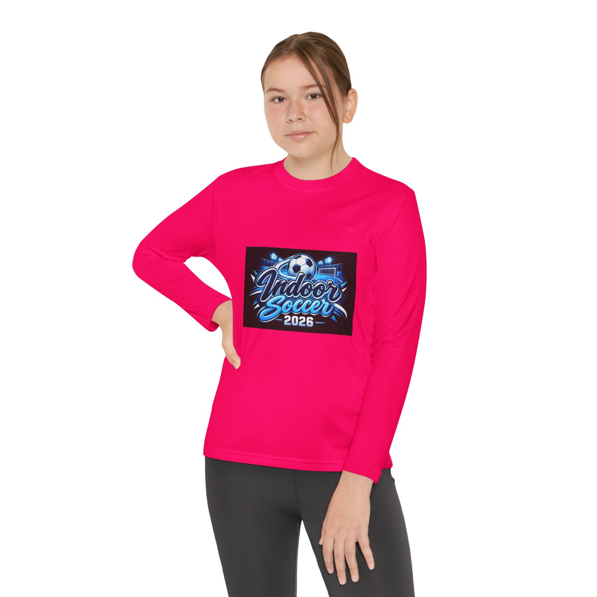 Indoor Soccer 2026 Youth Long Sleeve Tee — Youth Soccer Team Shirt