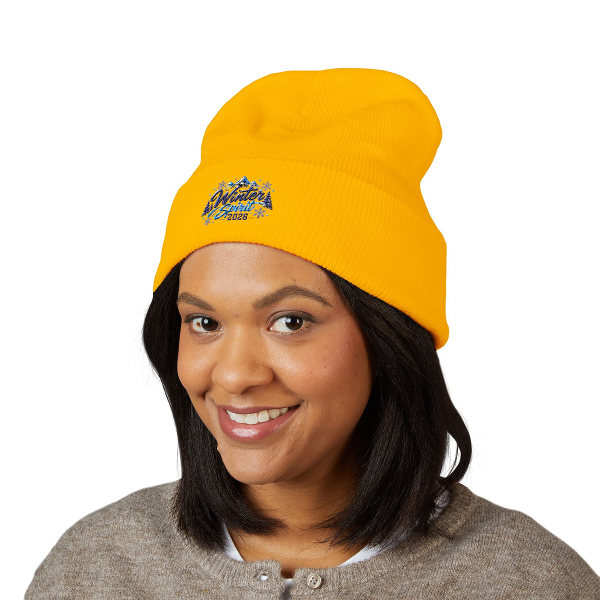 Embroidered 'Winter Camper 2026' Cuffed Beanie – Cozy Outdoor Skiing & Camping Hat