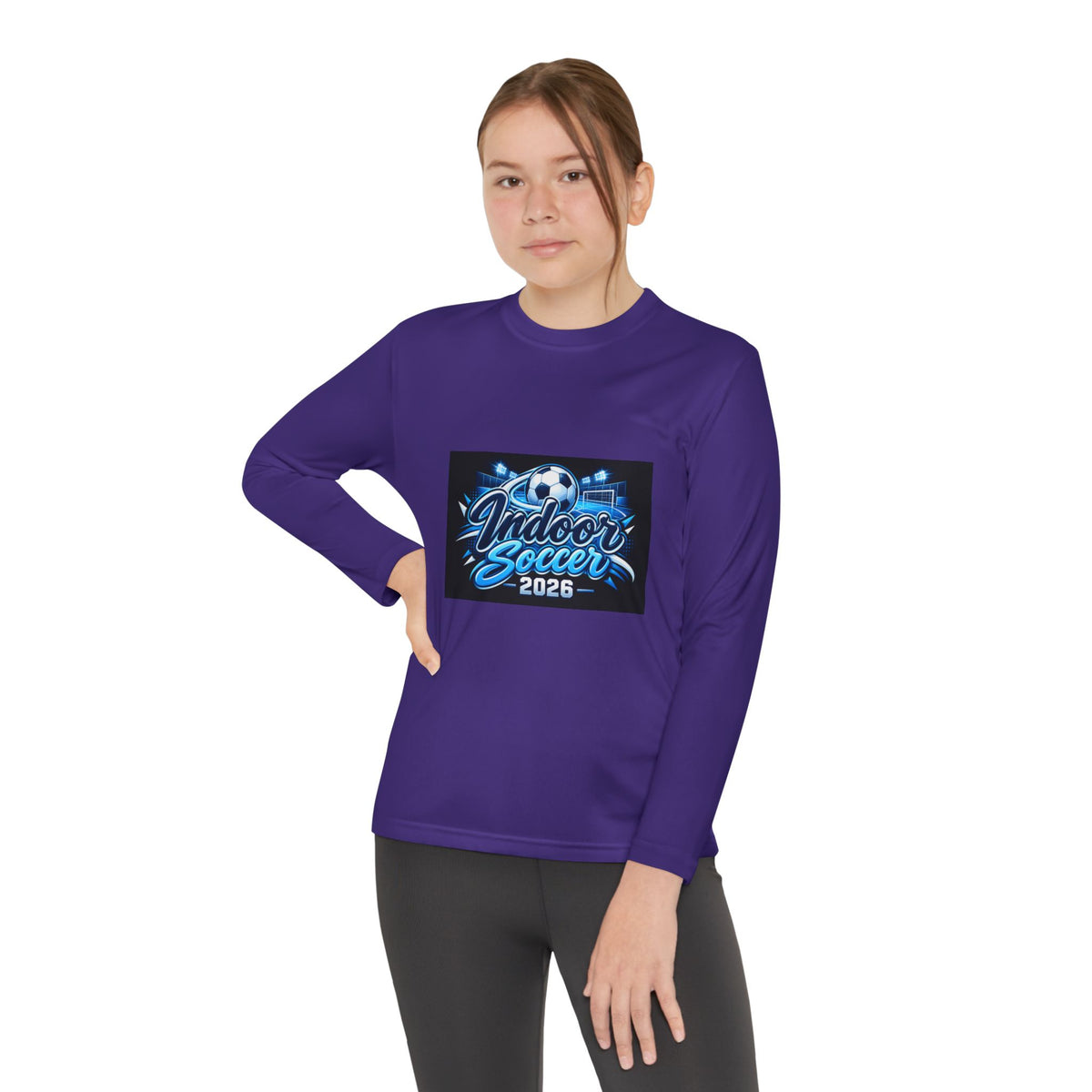 Indoor Soccer 2026 Youth Long Sleeve Tee — Youth Soccer Team Shirt