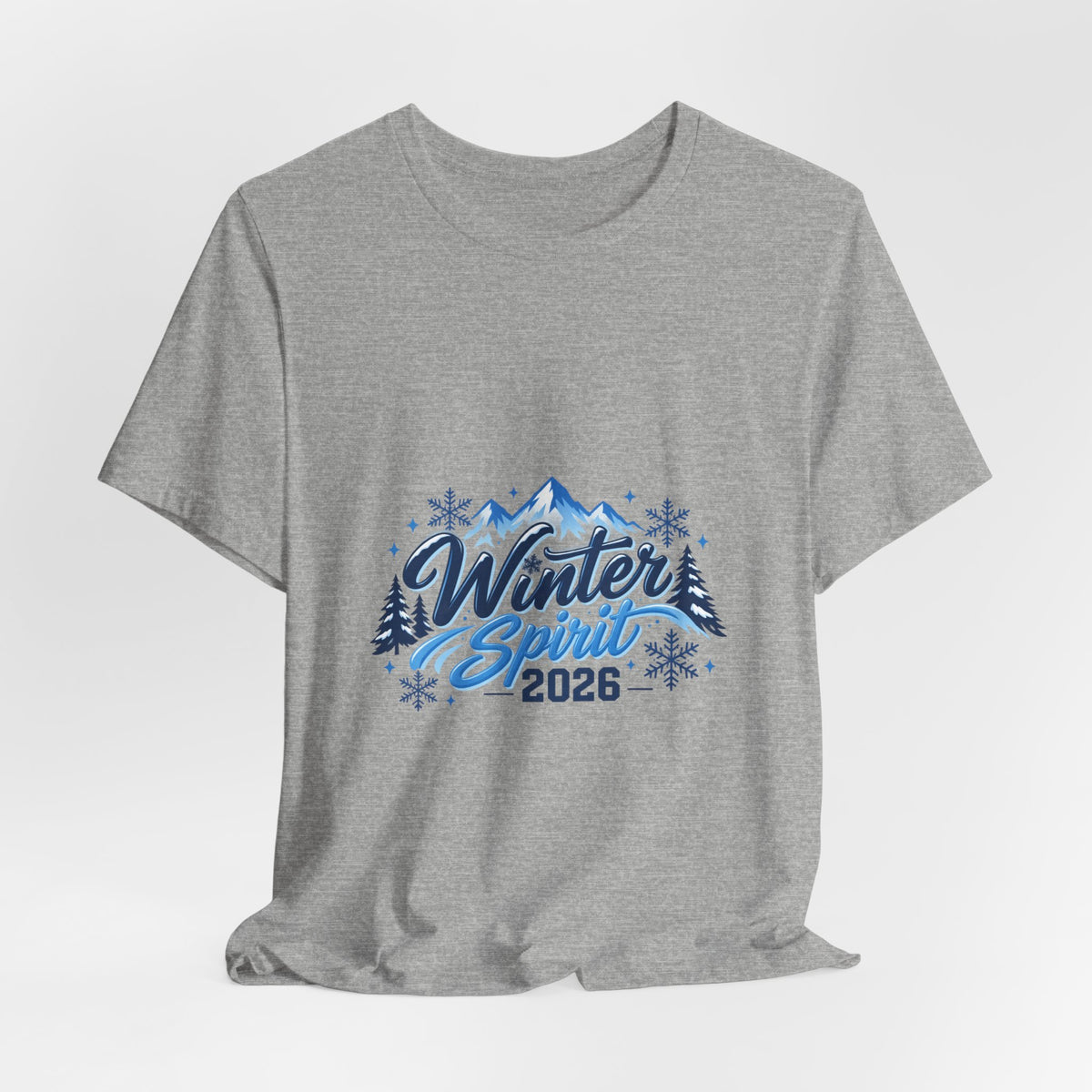 Winter Spirit 2026 T-Shirt — Mountain Snowflakes Holiday Tee